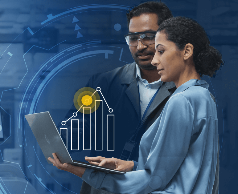 Maintenance leaders with an upwards graph